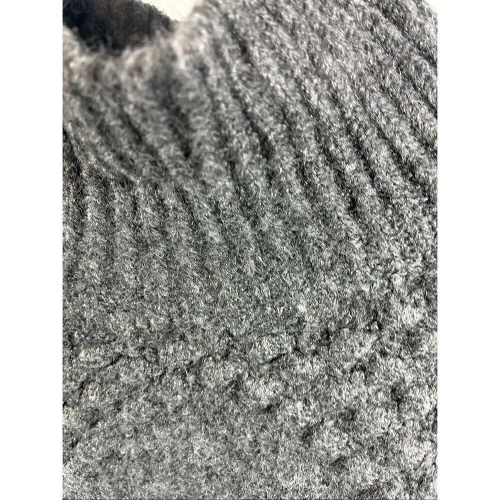 Free People NWT Chunky Fuzzy Mock Neck Cropped Pullover in Gray Size S